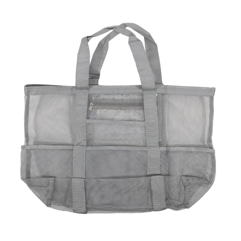 

Beach Bags for Women Summer Travel Mesh Tote Bag with Large Inner Pocket Sandproof Woven Shoulder Handbag L
