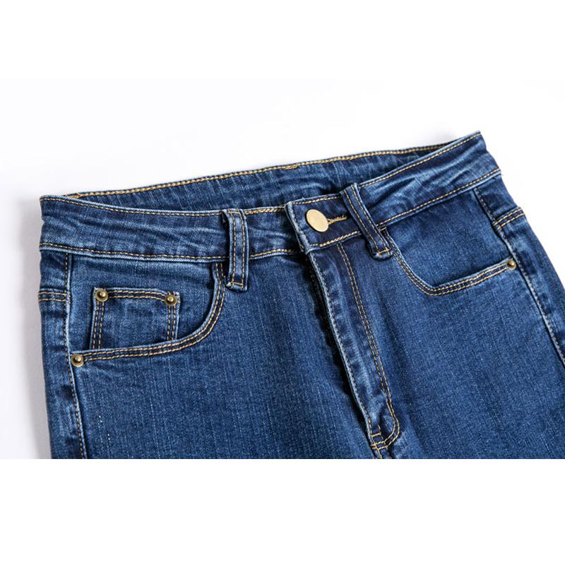 Nové korejské módní dámské džíny s vysokým pasem, elastické, úzké, tenké, ležérní, jednoduché džínové kalhoty s tužkou, dámské jarní a podzimní kalhoty, oblečení 2951