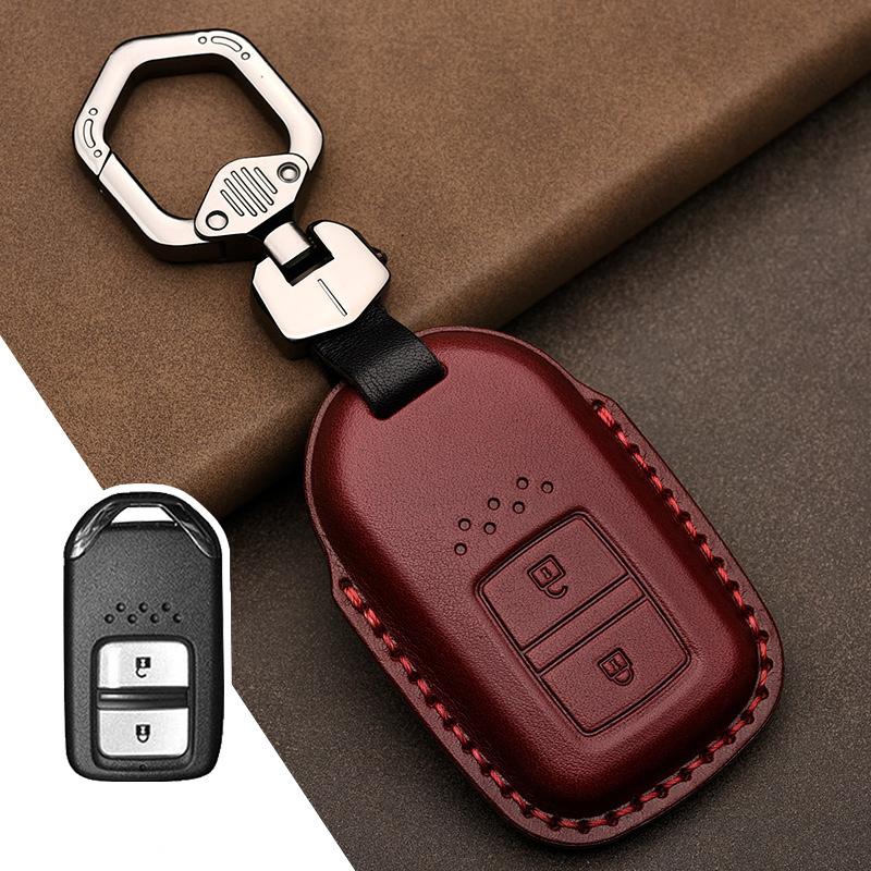 Leather Car Key Case Cover Shell for Honda Civic Accord Fit Hrv Crv Jazz City Protector
