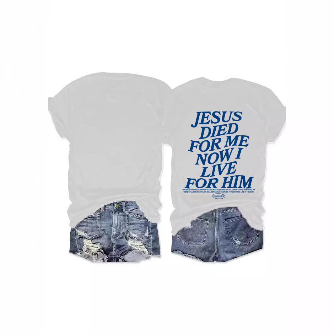 

European and American Summer Women s Tie-Dye Print Round Neck Short Sleeve Casual Fashion T-Shirt L