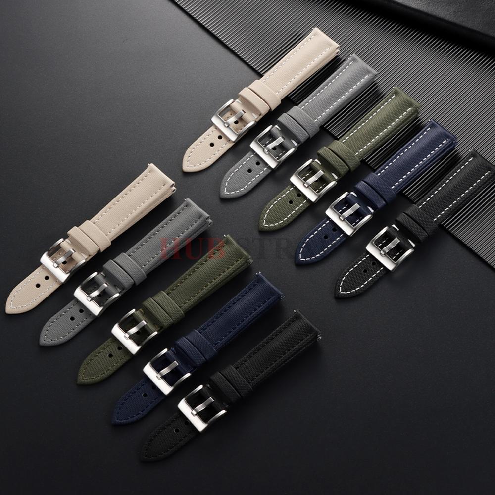 18 19 20mm 21mm 22mm Wodoodporny Wytrzymały Nylonowy Pasek do Zegarka Premium Pasek z Materiału Żaglowego Wytrzymały Nylonowy Bransoleta z Szybkim Mocowaniem Pasek na Nadgarstek