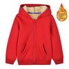 Children's Fall and Winter Long-sleeved Hooded Warm Sweatshirt In Small and Medium Children Solid Color Pullover Sports Tops
