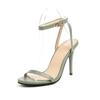 Summer New Sexy Thin Heel Super High Heel Buckle Hollow Solid Color Sandals
