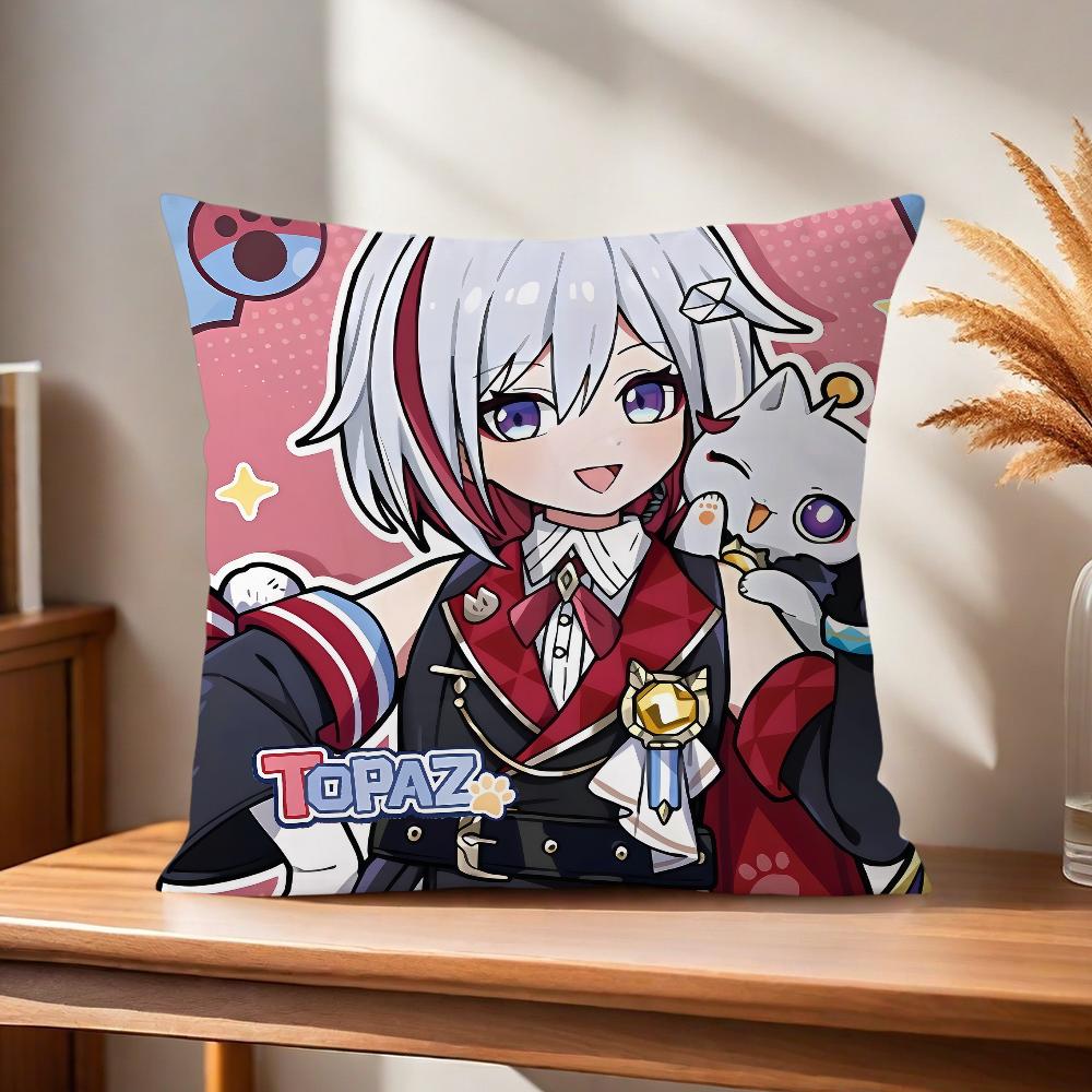 Anime Game Honkai Star Rail Chibi Cute Comfortable Soft Pillow Case For Sofa Living Room Home Office Decor Protective Cover