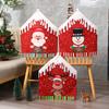 Christmas Decorations New Printed Chair Cover Cartoon Old Man Snowman Stool Cover Hotel Home Table Decoration