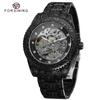 Transparent Leather Band Automatic Mechanical Skeleton Watch for Men Custom Logo