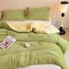 Cozy Autumn-Winter Double Patchwork Quilt: Plush Velvet Warm Bedding for Dorms & Homes