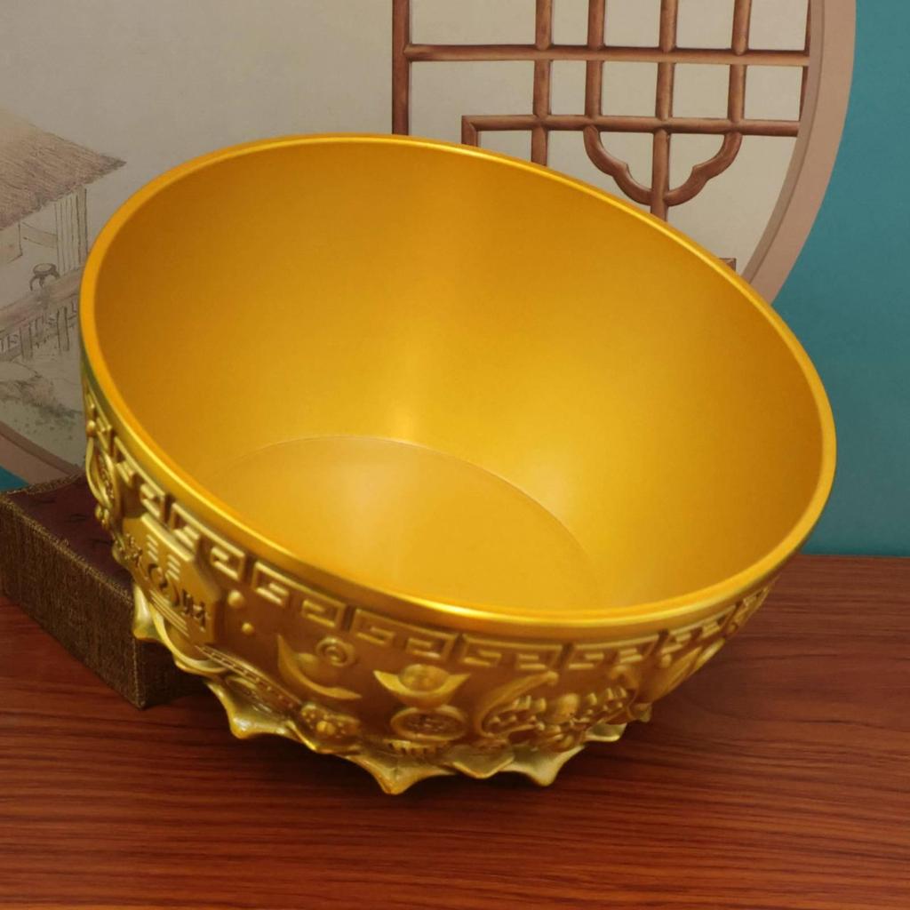 Fortune Bowl Brass Prosperity Feng Shui Ornament for Business Owners,