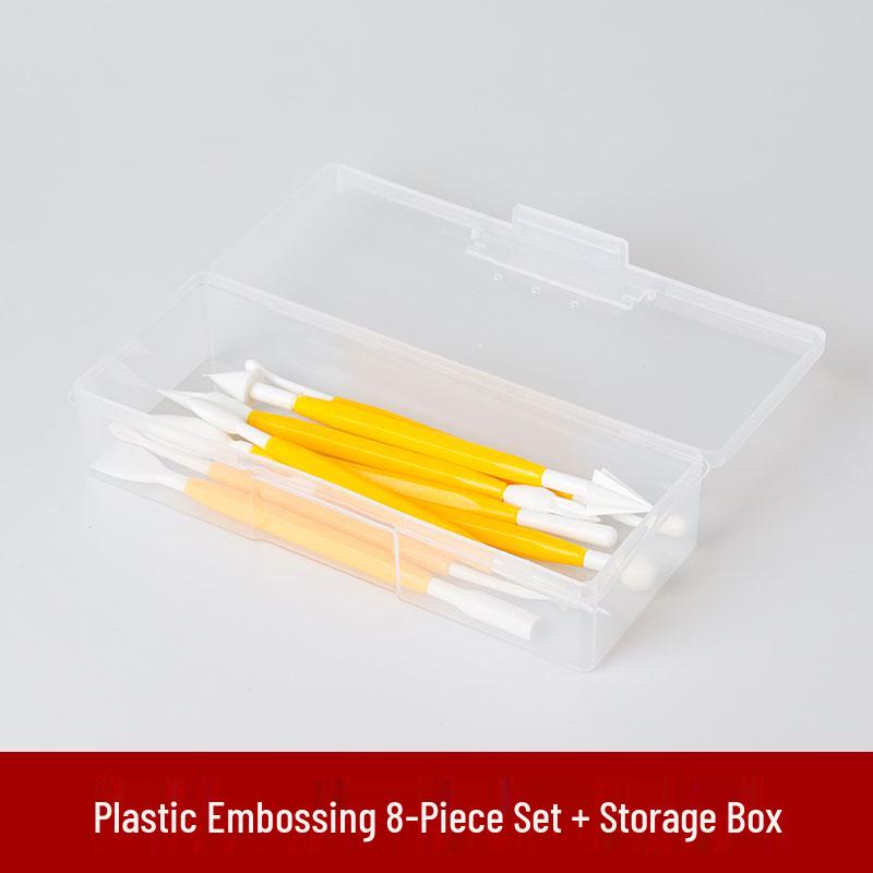 8-Piece Polymer Clay Sculpting Tool Set - Handmade Plastic Embossing Knives for DIY Projects