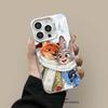 Zootopia iPhone 17 Pro Max Silver Case - Judy & Nick Cartoon Protective Cover 16/15