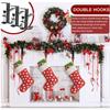 2pcs Multi-functional Fireplace Garland Stocking Hooks, Adjustable,with Anti-Slip Pads,No Drill Hangers for Holiday Decorations