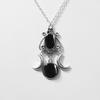 Moon Goddess Necklace With Amethyst Beads Vintage Alloy Jewelry For Women