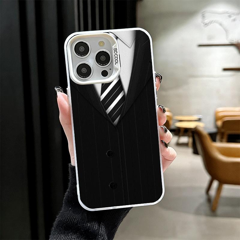

Man Suit Shirt Tie Cool Shockproof Phone Case for iPhone 17 Air 16 16E 15 Pro Max 14 Plus 13 Mini 12 Back Cover Anti Fall Fundas iPhone 16E