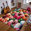 Tropical Hibiscus Floral Pattern Patterned Carpet a Non Slip Rug Suitable for All Seasons and Any Setting, Gift