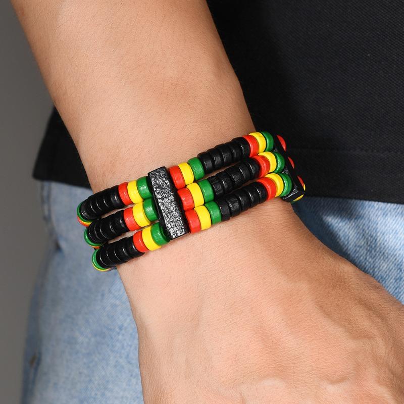 Neues Kokosnussperlen Perlen Elastische Schnur Herrenarmband Armband Armband