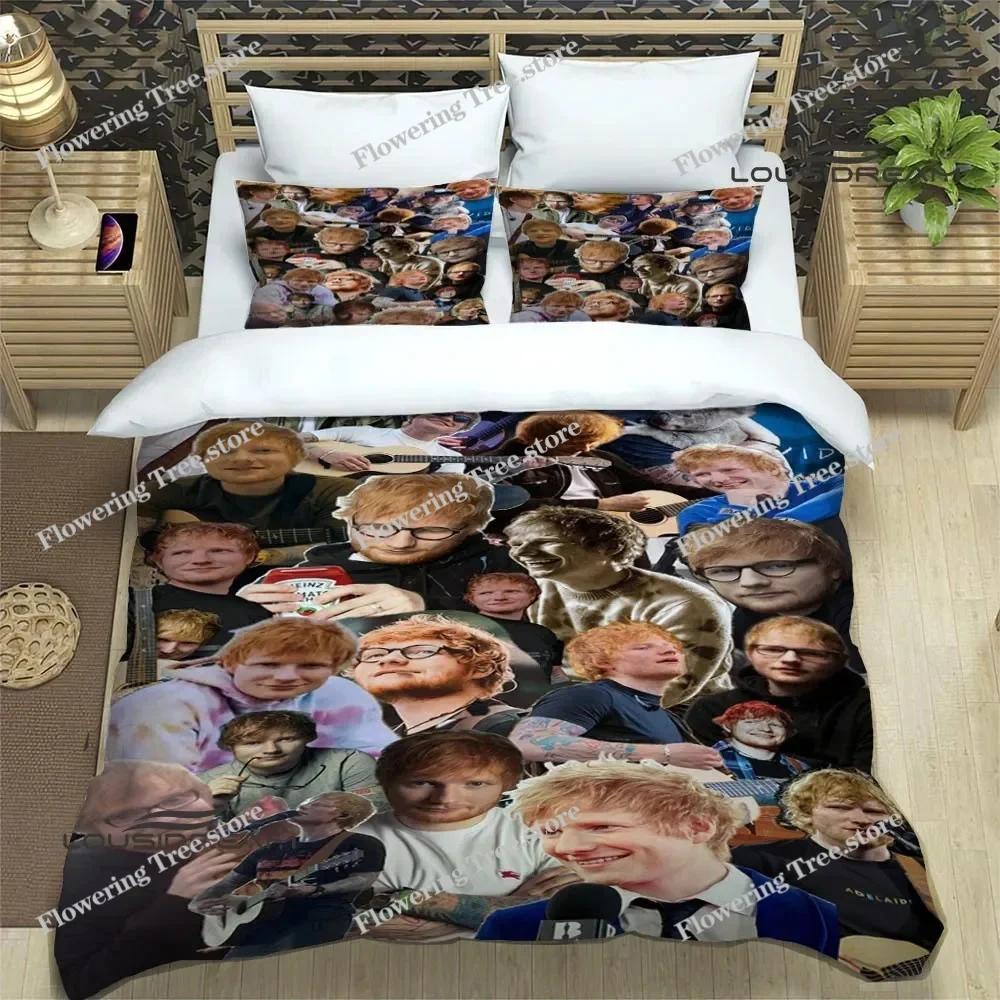 Singer Ed Sheeran Printed Bedding Sets Exquisite Supplies Set Duvet Cover Bed Comforter Set Bedding Set Luxury Birthday Gift