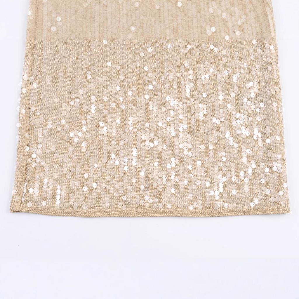 European American Women's Fashion Sequin Lace Dress