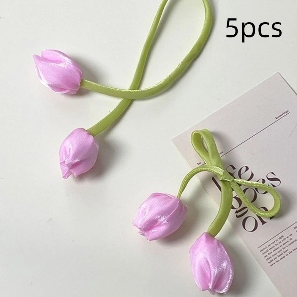 5Pcs Sweet Tulip Lace-up Straps Ornaments Curtains Tie Rope Fashion Curtain Tieback  Cake
