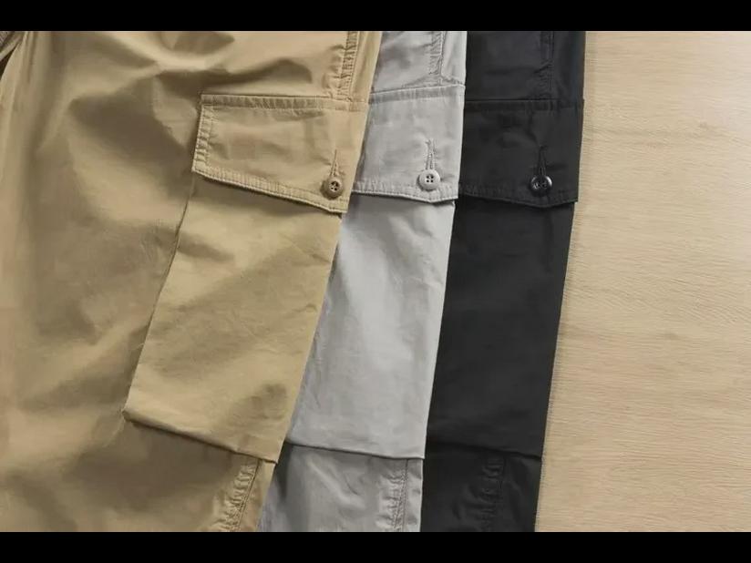 Pantaloni casual la modă pentru bărbați 2023 cu buzunare multiple și manșete - Salopete de lucru cu croială largă