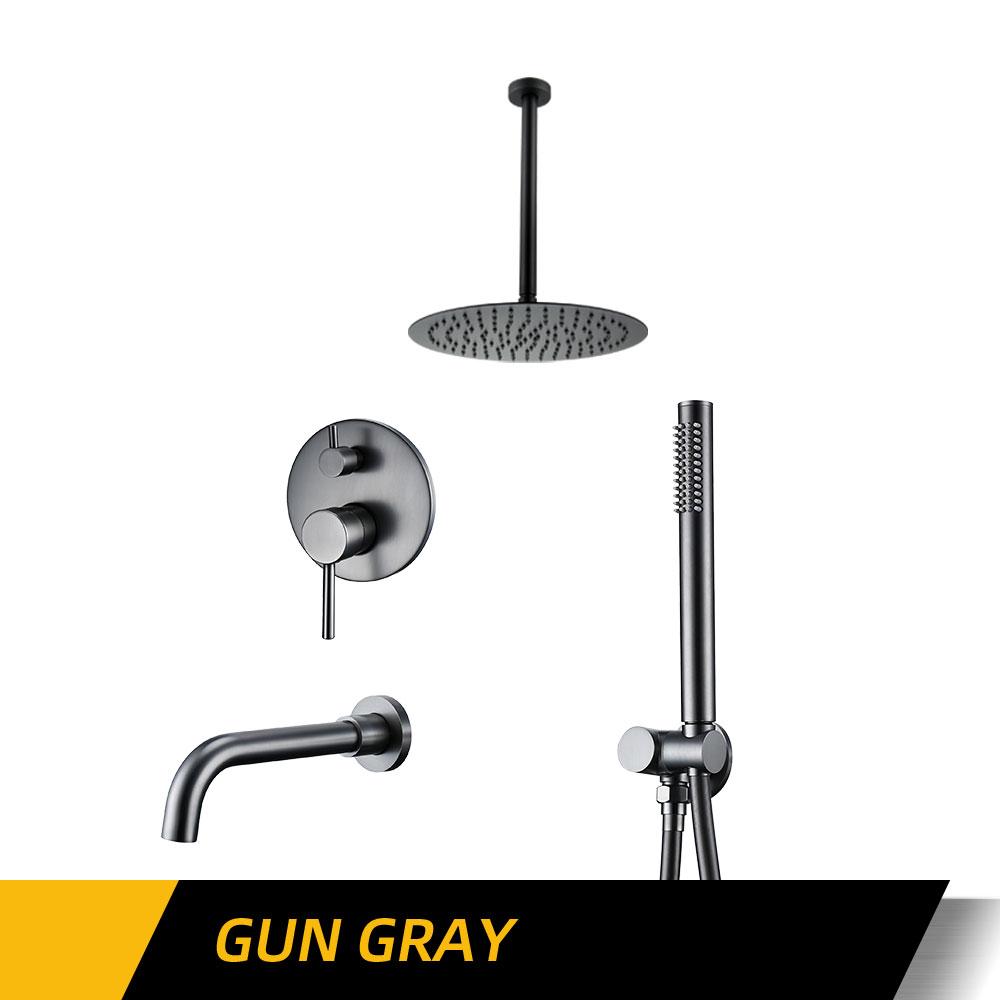 

Набор смесителей для душа из бронзы, смеситель для ванны, кран для горячего и холодного душа, 10 дюймов, потолочный кронштейн с изливом 21 см, резиновый излив, крепление на стену 1,5 м