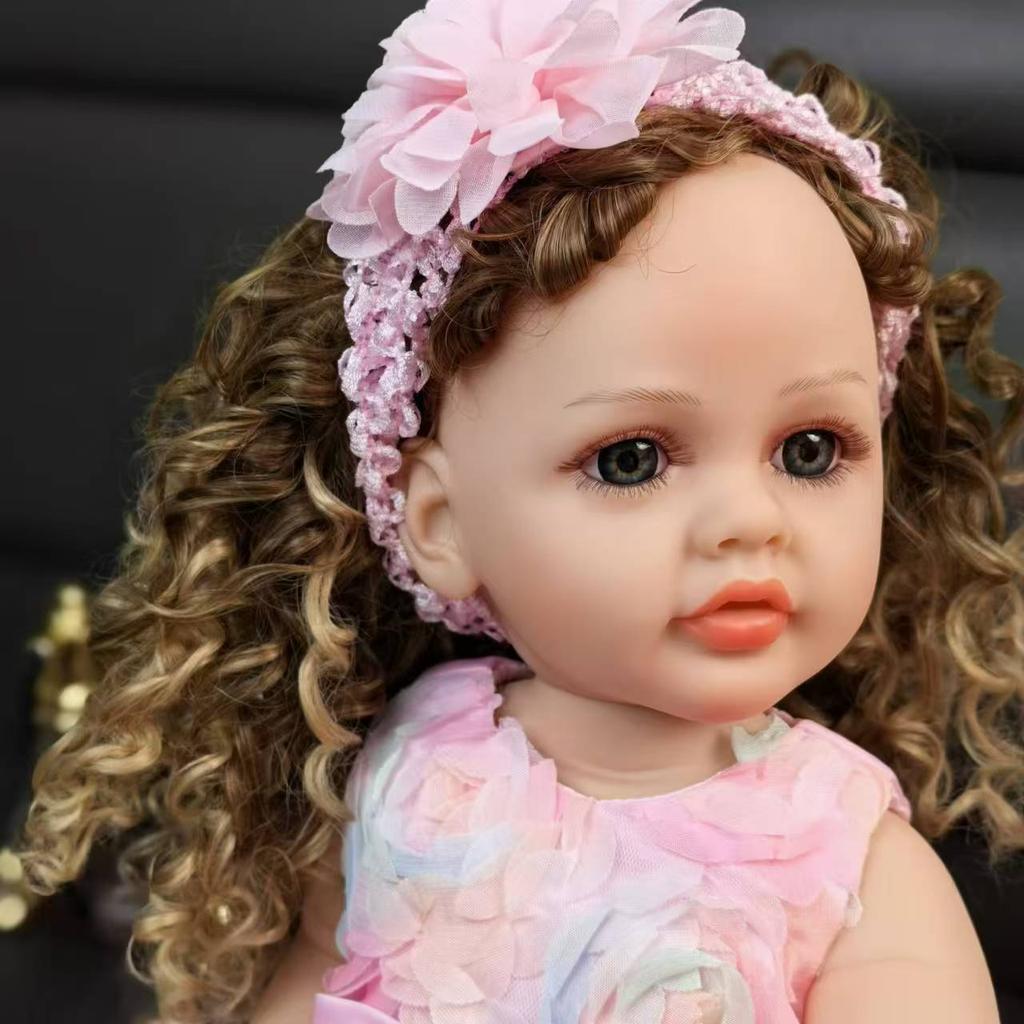 Realistic Princess 55 Cm Reborn Baby Girl Dolls Full Silicone Vinyl Body Bebe Reborn Doll Toys Birthday XMAS Easter Gifts