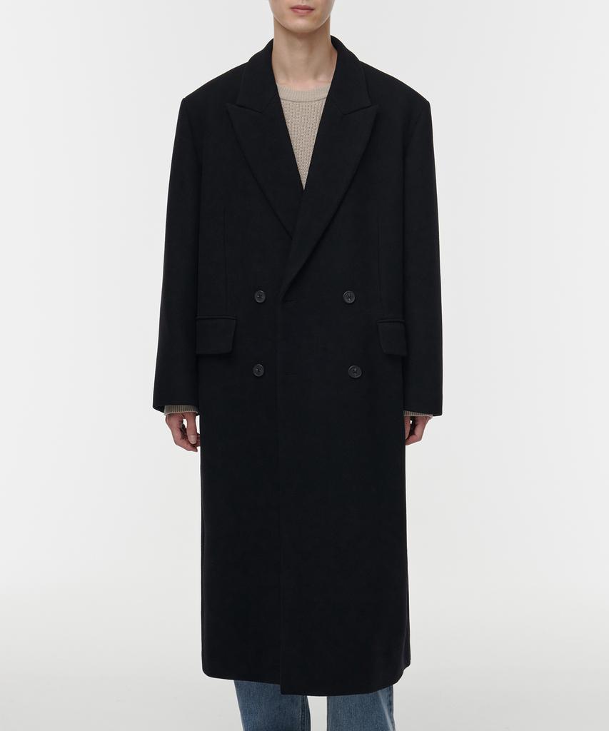 Musinsa Standard Wool Blend Big Daddy Double Maxi Coat [Black]