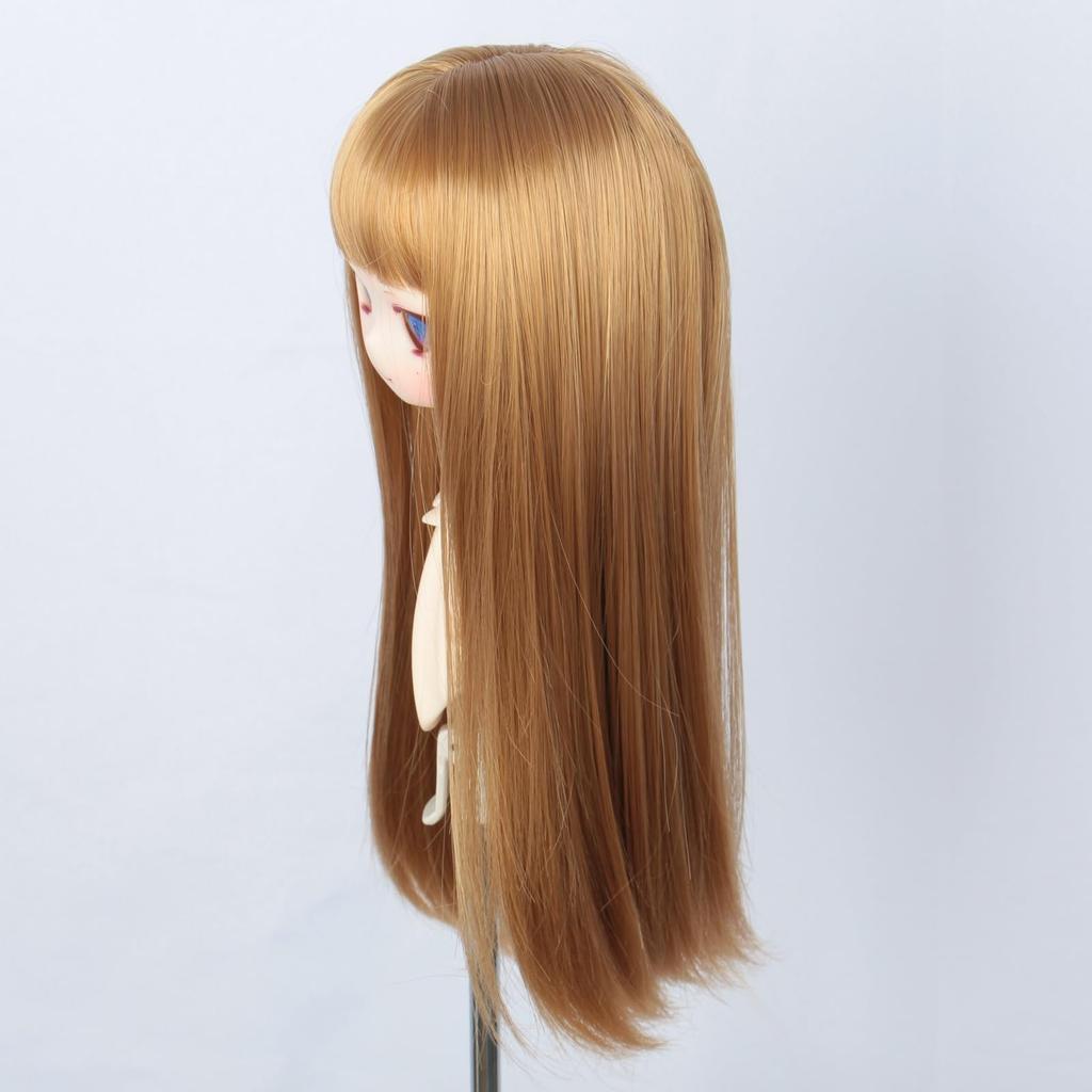 Linfairy 8-9 Zoll 1/3 Puppe Lange Perücke, Glattes Langes Haar (Hellbraun)