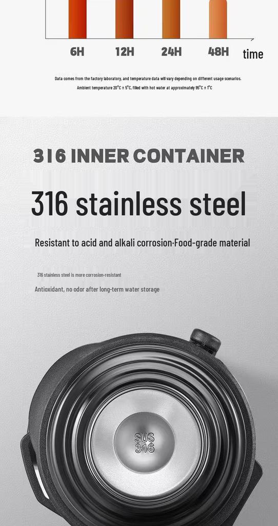 316 Large Capacity Insulated Thermos for Outdoor and Travel Use