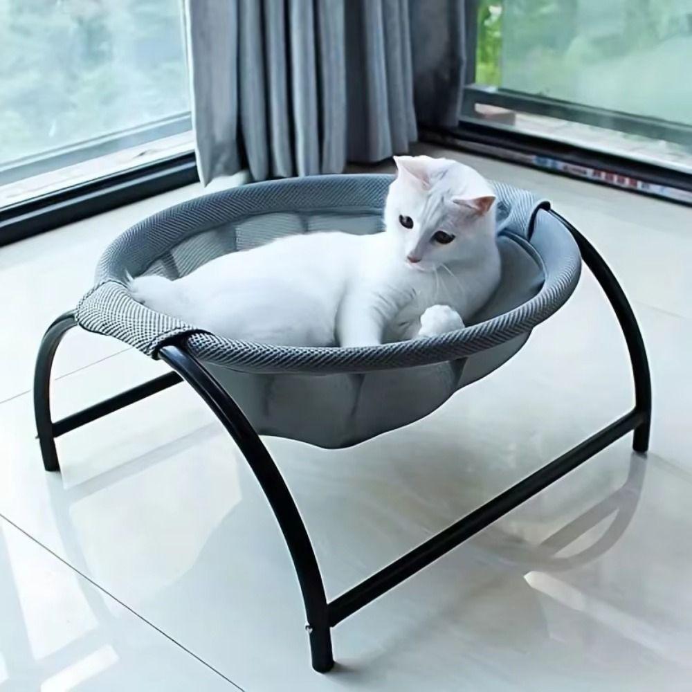 Detachable Elevated Cat Hammock With Stand Pet Sleeping Nest Soft Cat Standing Bed  Winter