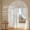2/1Pcs Vintage Lace Curtains French Style Floral Sheer Curtains Rod Pocket Window Drapes For Living Room Bedroom Decoration