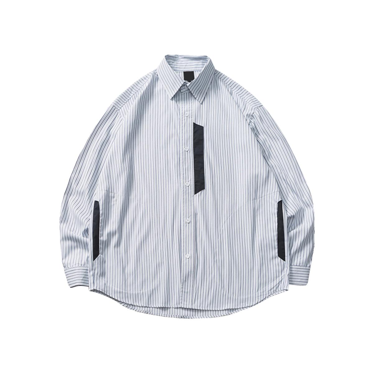 

Рубашка с длинным рукавом с буквенным принтом 2024 года в японском стиле в стиле Гонконга, свободная рубашка для мальчиков, летнее модное универсальное повседневное пальто 2XL светло-синий