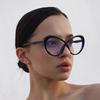 5pcs Super Sized Cat Eye Fashionable Glasses Black Oval Women's Glasses Suitable for Daily Use