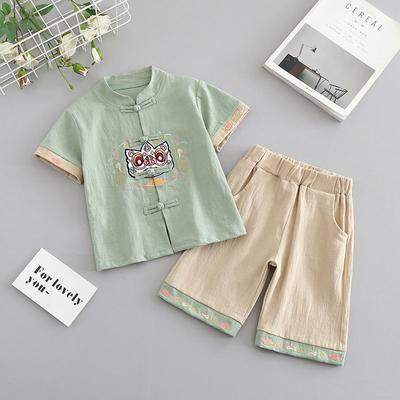 Erkek Çocuk Hanbok Yaz Yeni Çin Takımı Retro Bebek Tang Takımı Yaz Antik Stil Çocuk Antik Giyim İnce Kısım Çin Rüzgarı