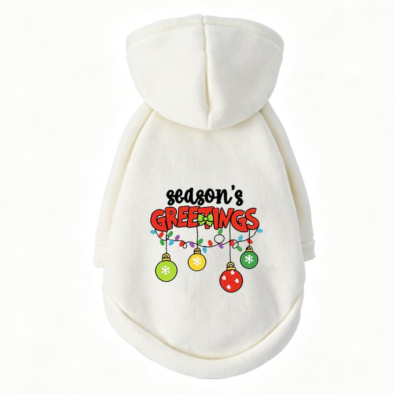 Merry Christmas Pet Hoodie Santa Truck Tree Printed Soft Fleece Sweatshirt Winter Holiday Party Dress‑up Outfit For Teddy Bichon