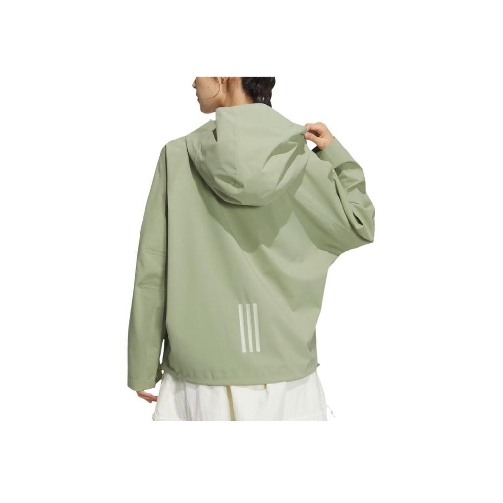 Adidas Tech Rain Jacket Waterproof Sports Casual Hooded Jacket Women Jacket Tent-Green JJ1092