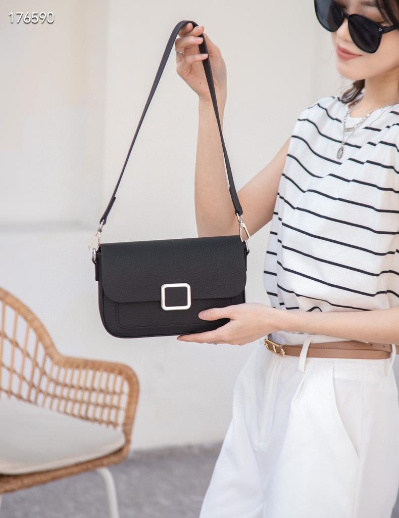 Luxe Echte Lederen Vierkante Handtas voor Dames, Zachte Leer Koeienhuid Onderarmtas, Stijlvolle Enkele Schouder Crossbody Tas voor Dames