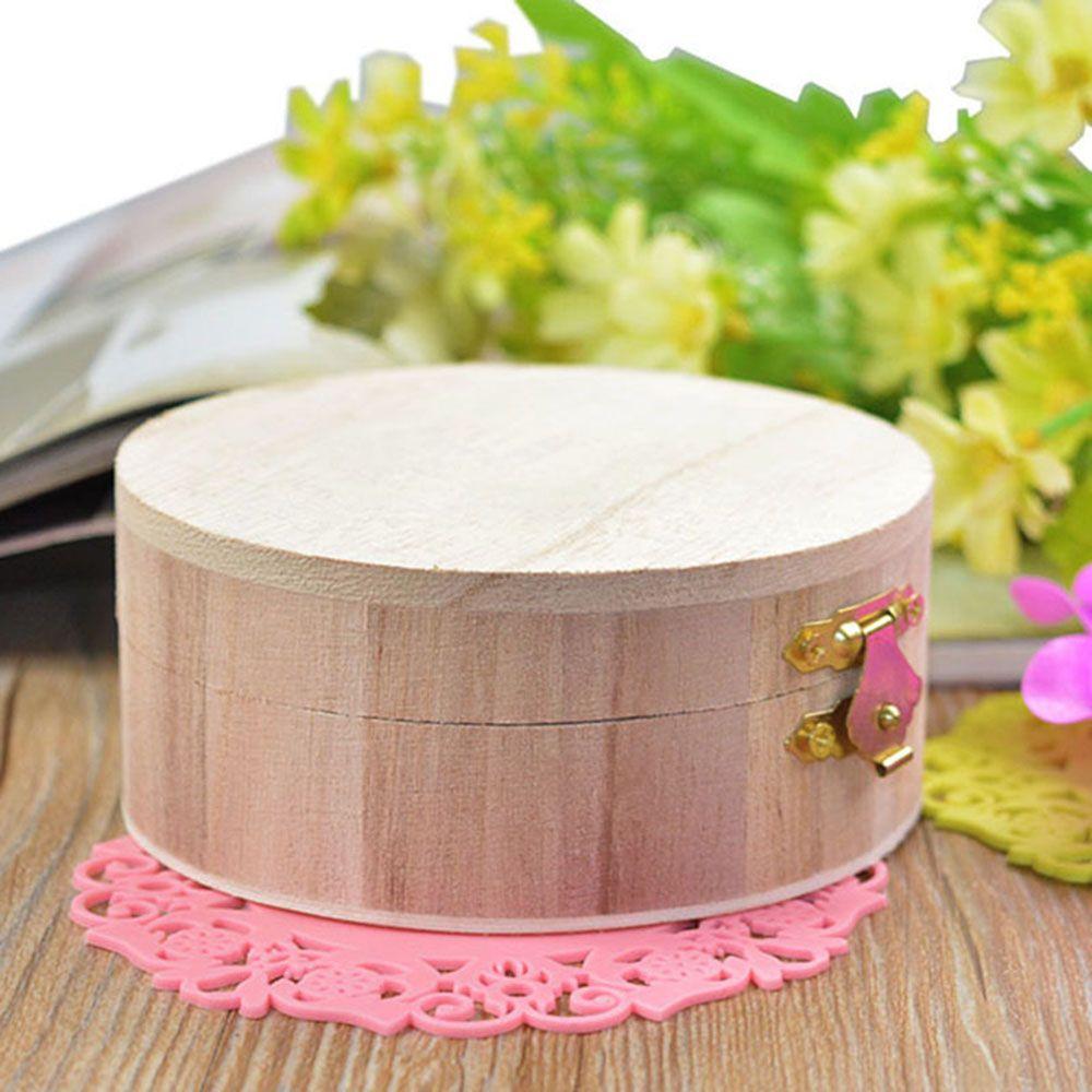 1 szt. Pudełko drewniane w stylu vintage Butikowy prezent Przechowywanie biżuterii Dekoracja artystyczna DIY Rzemiosło z drewna Pudełko Pojemnik na pierścionki kolczyki zabawkę dla dzieci