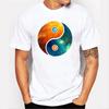 Yin Yang Universe Galaxy Universe Outer Space Tshirt Taiji Gossip Tshirt Mens Novelty Tshirt Summer Cotton Printed Top