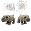 Adorable Moo Deng Plush Hippo Doll Soft Stuffed Animal In Brown With Pp Cotton Filling
