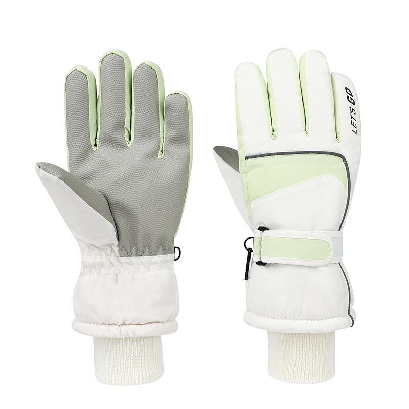 Mănuși de schi unisex cu ecran tactil, căptușite cu fleece pentru iarnă - Groase, călduroase și rezistente la frig pentru adulți și copii