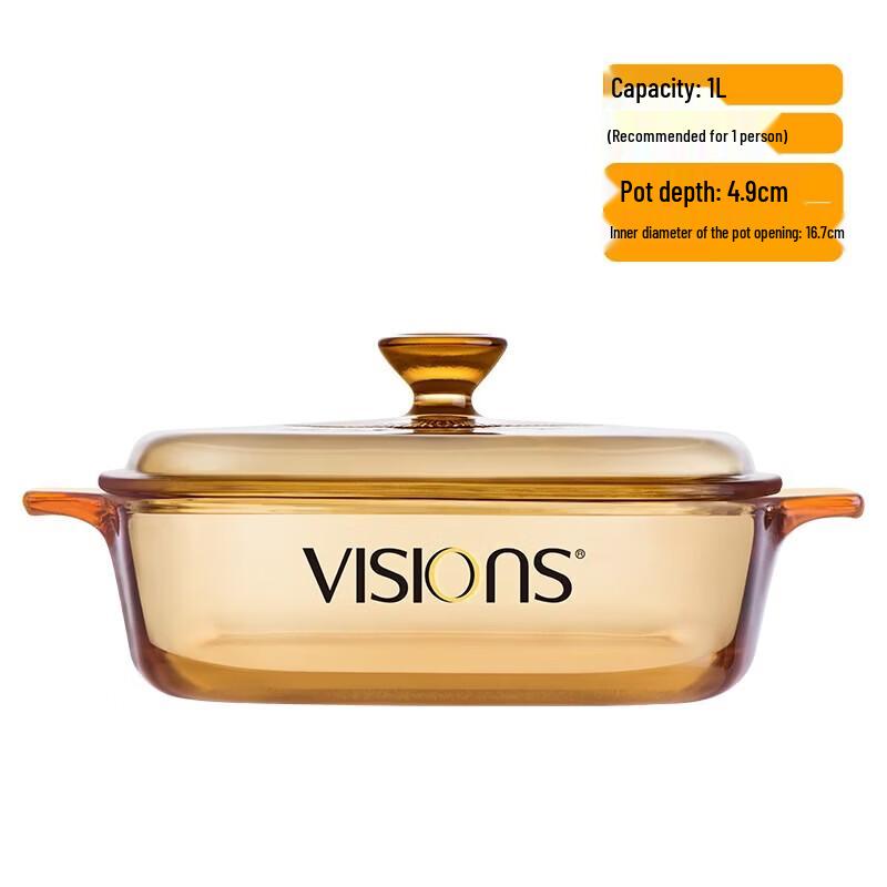 VISIONS 1L Glass Saucepan