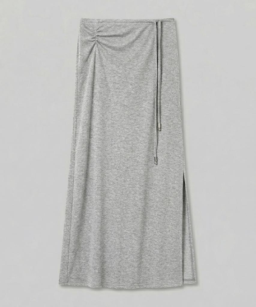 CHICKS Metal Tip Strap Drape Maxi Skirt Black