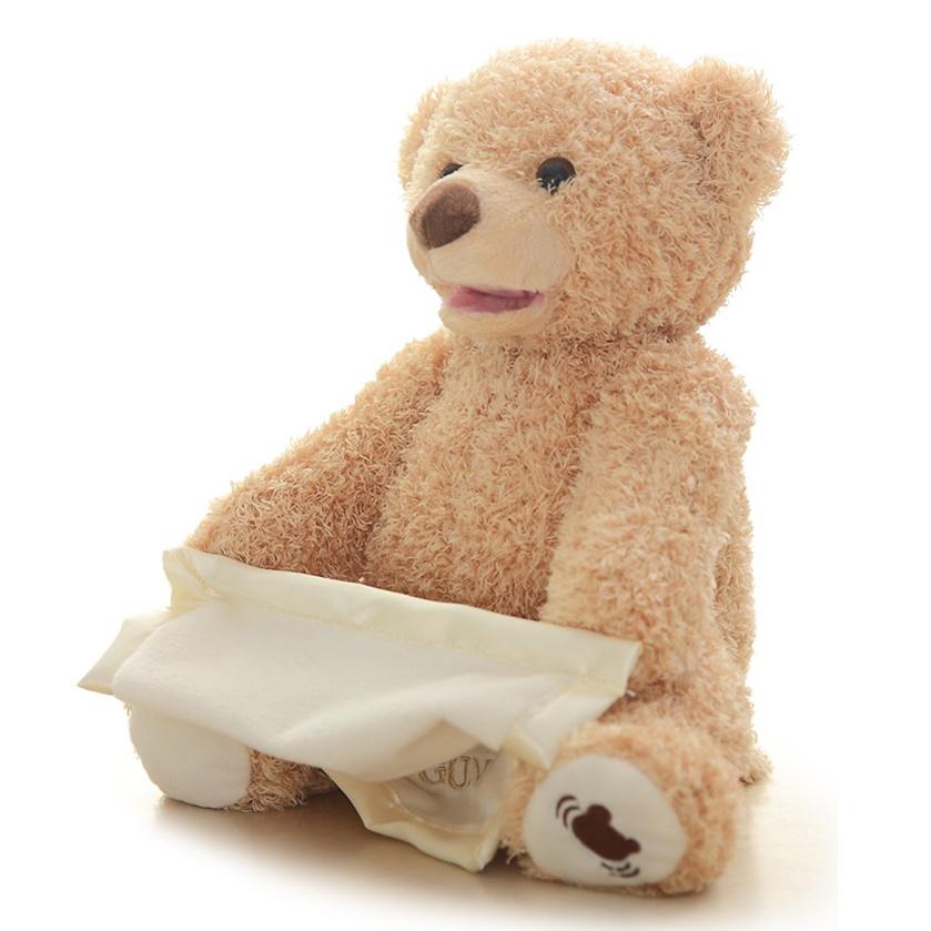 Premium Quality Funny Peek A Boo Teddy Bear Soft Toy With Interactive Blanket For Toddlers