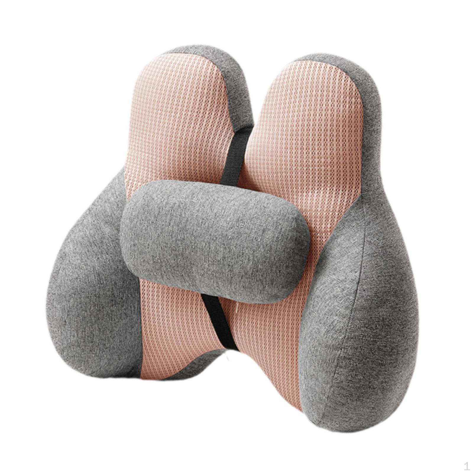 

2 шт., поясничная подушка, многофункциональная компактная подушка для поддержки спины автокресла розовый