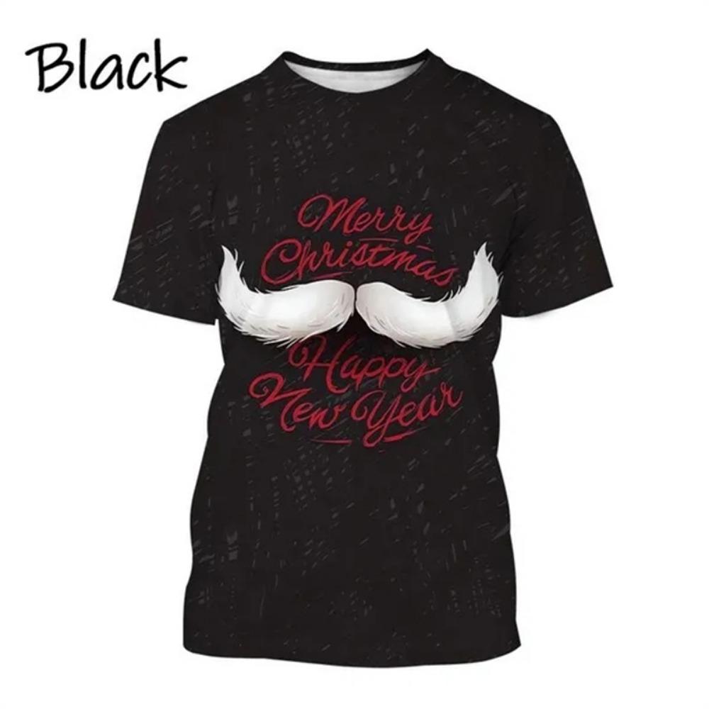 Happy New Year! Hot Selling Men And Women 3D Printed T-Shirt Short Sleeve Fashion Casual Christmas Art T-Shirt Unisex Tops Tees