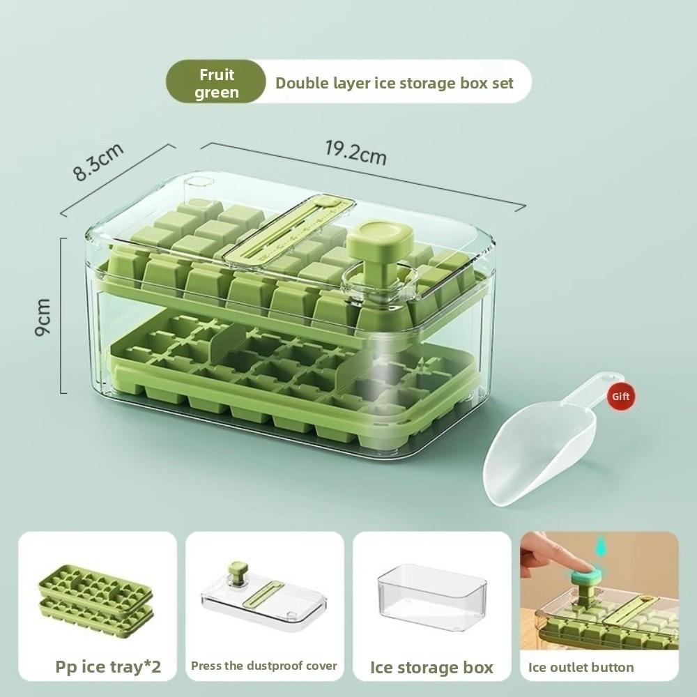 Hållbar 28/56 Fack Iskubform Stor Kapacitet Dubbelskikts Islåda Återanvändbar med Lätttryckslock Iskubsmaskin