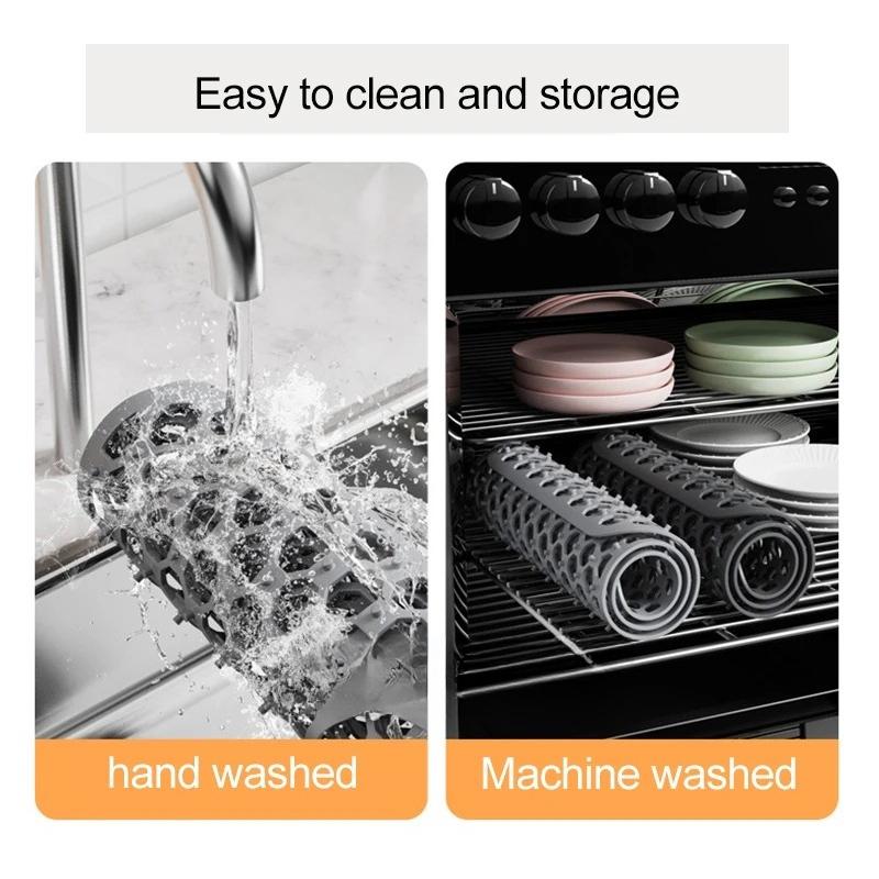 Sink Protectors for Kitchen Sink-28.4"x 14.3"Sink Mat- Heat-resistant Easy-clean Silicone Sink Mat for Stainless Steel Sink