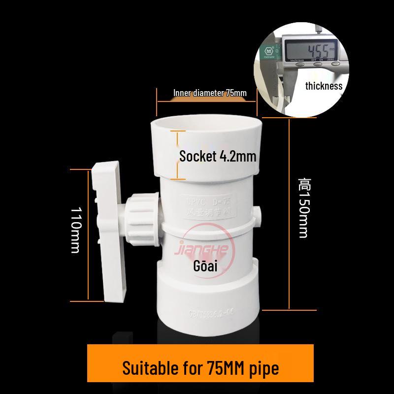 PVC Manuelle Klappenventile für Lüftungskanäle (Größen: 75, 110, 160, 200)