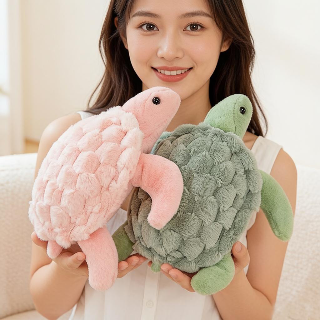 Household Items No.2 Unisex Green/Pink 28/38Cm Tortoise Plush Toy Stuffed Fluffy Turtle Sea Cartoon Animal Plushie Peluche Birthday Present