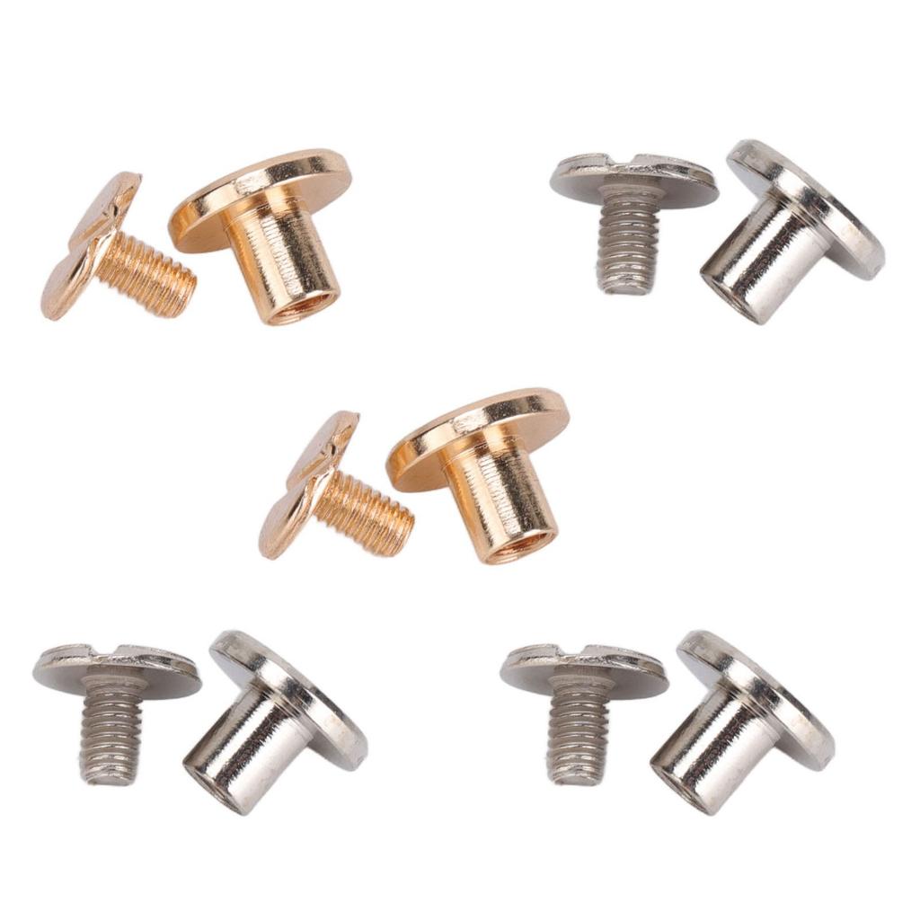 200 Set Chicago Screws Gold and Silver Color 0.4x0.3in Brass Surface Plated Leather Rivets for